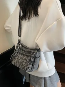Vintage Τζιν Τσάντα Ώμου Casual Crossbody Στιλάτη Καθημερινή Γυναικεία Τσάντα Χειρός