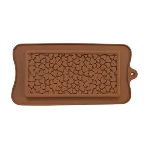 Stampo per cioccolato in silicone marrone con cuori per cottura biscotti fai da te principale
