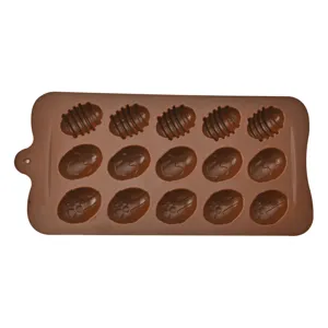Moule a Chocolat en Silicone 15 Cavites Oeuf de Paques Outil de Cuisson Bac a Glacons