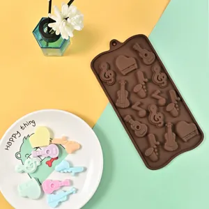 Musical Instrument Note Silicone Chocolate Mold Guitar Piano Baking Tool Fondant Cake Decorating Mold