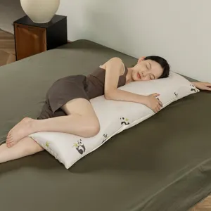 Cuscino per il Corpo Lungo Estate Seta di Ghiaccio Raffreddamento Stampa Panda Cuscino per Gambe Copertura Rimovibile Biancheria da Letto
