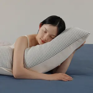 Cooling ice silk body pillow detail showing soft grid texture and side sleeping use.