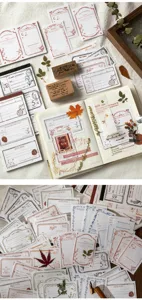 Blocchi per appunti di cancelleria botanica vintage per diario fai da te e scrapbooking.