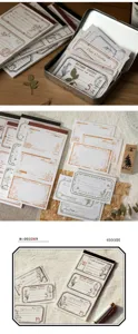 Blocco note vintage con motivo piante e set di adesivi per scrapbooking e artigianato.