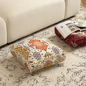 Vintage ethnic style floor cushion square tatami meditation pillow for living room decor