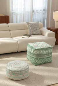 Bequemer Bodenpouf Kissen, ethnisches geometrisches Muster Tatami Sitz für Wohnzimmer zu Hause.