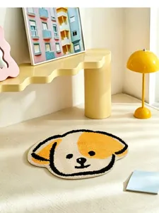 Cute cartoon dog shaped floor mat soft superfine fiber bedroom bathroom anti-slip area rug