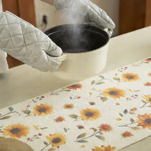 Sonnenblumen Tischläufer für Esstisch Dekoration, florale Stoff Kommoden Schal für Zuhause.