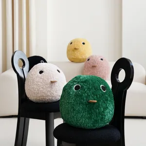 Cute chick plush cushion round fluffy throw pillow creative sofa decor comfortable stuffed toy