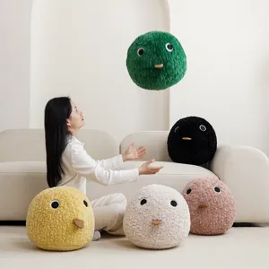 Cute chick plush pillow round fluffy stuffed cushion for sofa living room home decor gift