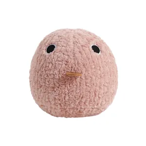 Cute pink round chick plush cushion fluffy stuffed toy pillow for comfortable home sofa decor