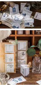 Σετ σημειωματάριων vintage αισθητική χαρτικά scrapbooking διακοσμητικό χαρτί