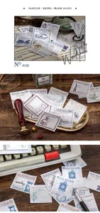 Vintage Σετ Αυτοκόλλητων Σημειώσεων Journaling Scrapbooking Υλικό 60 Φύλλα 8 Σχέδια