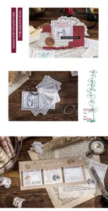 Σετ σημειωματάριων vintage scrapbooking, λεπτομέρεια ρετρό υλικού χαρτιού για χειροτεχνίες.