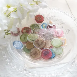 Aesthetic wax seal epoxy stickers set, creative decorative journaling materials for planners.