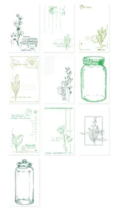 Bloc de papier scrapbooking vintage journal botanique plantes timbres design papeterie DIY