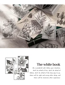 Libro de pegatinas de papel de ácido sulfúrico botánico vintage para diario y DIY.