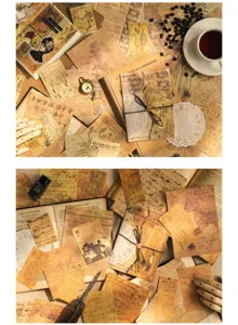 Set de papier decoratif vintage pour journal intime scrapbooking et loisirs creatifs.