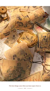 Papier artisanal de scrapbooking vintage pour carnet décoratif fond matériel cartes détails.