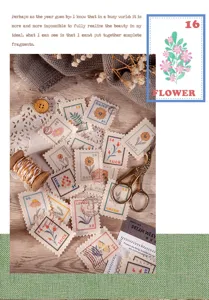 Autocollants de timbre de fleurs en tissu vintage pack de materiel deco DIY pour scrapbooking