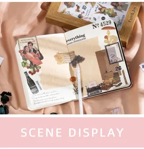 Λεπτομερης εικονες σετ αυτοκολλητων washi scrapbooking vintage με δημιουργικα στοιχεια.