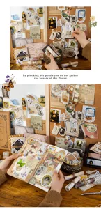 Vintage sticker collection pack for DIY journaling, scrapbooking, and collage art details.