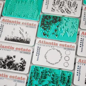 Große Atlantis estate Schaumstoff Stempel Pflanze Journaling Material Handwerk Ansicht