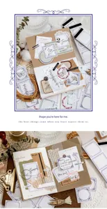 Vintage journaling border stickers memo pad set for DIY craft scrapbooking decoration.