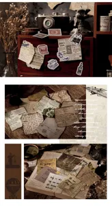Βίντατζ χαρτί scrapbooking αυτοκόλλητα ρετρό ημερόγραφο υλικό γραφικής ύλης πακέτο