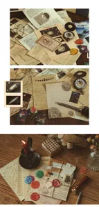 Vintage σετ διακοσμητικού χαρτιού scrapbooking και ημερολογίου υλικά χειροτεχνίας.