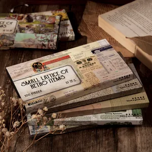 Vintage retro scrapbooking χαρτί υλικό σετ διακόσμηση γραφική ύλη 100 τεμάχια