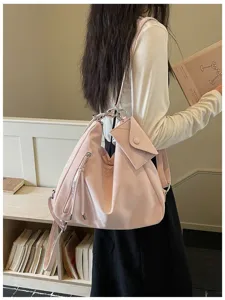 Pink convertible backpack tote casual vintage large capacity multi-use shoulder bag chic