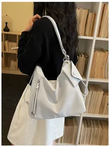 Casual vintage large capacity soft leather single shoulder tote backpack for women commute