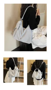 Detail view of the casual retro large-capacity multiway shoulder tote and chic backpack.
