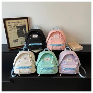 Zaino in tela con stelle carino grande capacità borsa da scuola alla moda per donna ragazza