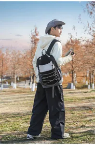 Sac à dos de loisir extérieur avec cordon de serrage et grande capacité pour les voyages