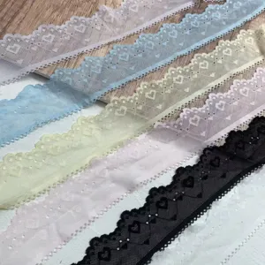 Mesh Embroidery Heart Lace Trim Fabric Ribbon For DIY Craft Garment Sewing Clothing Accessories Decoration