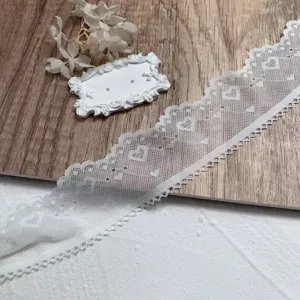 5cm white heart embroidered lace trim diy fabric ribbon for clothing crafts sewing decor