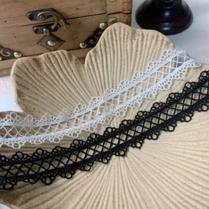 3cm nero bianco pizzo nastro ricamato stoffa bordo per vestito cucito artigianato