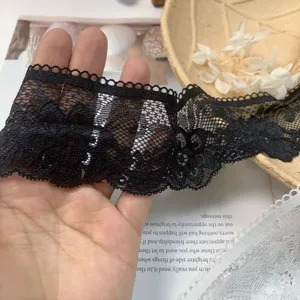 5cm black lace trim embroidered hollow out fabric ribbon for DIY sewing clothing collar crafts.