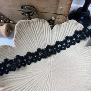 Black lace trim 3cm wide embroidered ribbon DIY clothing accessories sewing crafts design