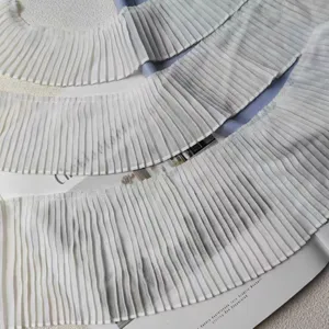 Weißer Chiffon Plissee Rüschen Borte Stoff für Kleid Saum Vorhang Nähen DIY Dekor