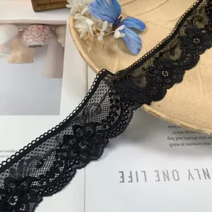 5cm wide black hollow embroidered lace trim for garments collar cuffs lolita DIY sewing crafts