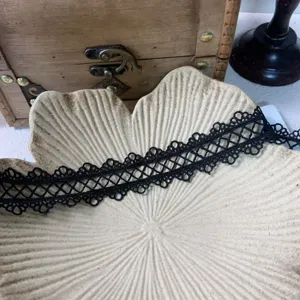 Nastro di bordo in pizzo nero per cucire fai da te vestito decorazione 3cm accessori