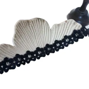 3cm black lace trim hollow embroidered ribbon for DIY doll clothes princess skirt hair accessory