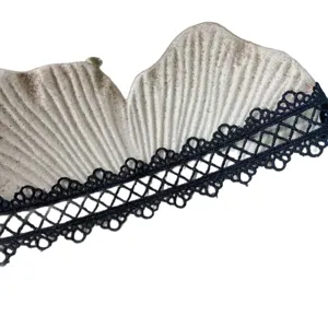 Nastro di pizzo nero 3cm di larghezza ricamato cavo per cucire il vestito decorazione