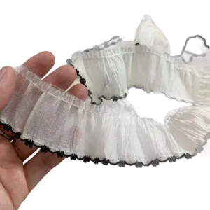 3.8cm Snow Yarn Black White Picot Edge Lace Trim DIY Lolita Doll Clothing Main Pic