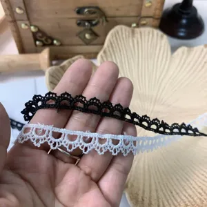 1cm schwarz weiß spitzenband bestickt hohl spitzenborte für puppenkleidung nähen diy