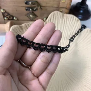 1cm schwarze spitzenborte polyester gestickte hohlspitze fur kleidung puppenkleidung deco