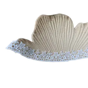 2cm weiße Stern Polyester Bestickung Spitze Borte für Kleidung Kragen DIY Handwerk.